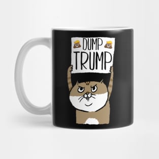 Dump Trump Poop Emoji Protesting Cat Gift Mug
